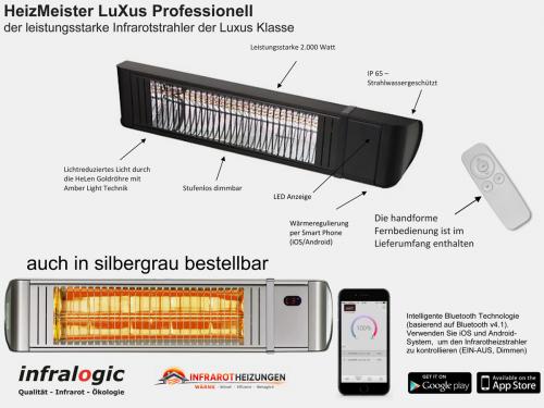 Preview: Infotafel HeizMeister LuXus Professionell 2000 Watt mit Amber Light